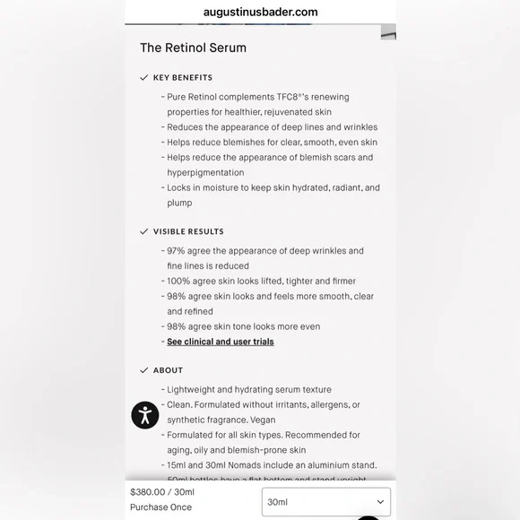 Augustinus Bader the retinol serum NIB 1 oz retail $380 sealed - Picture 5 of 7